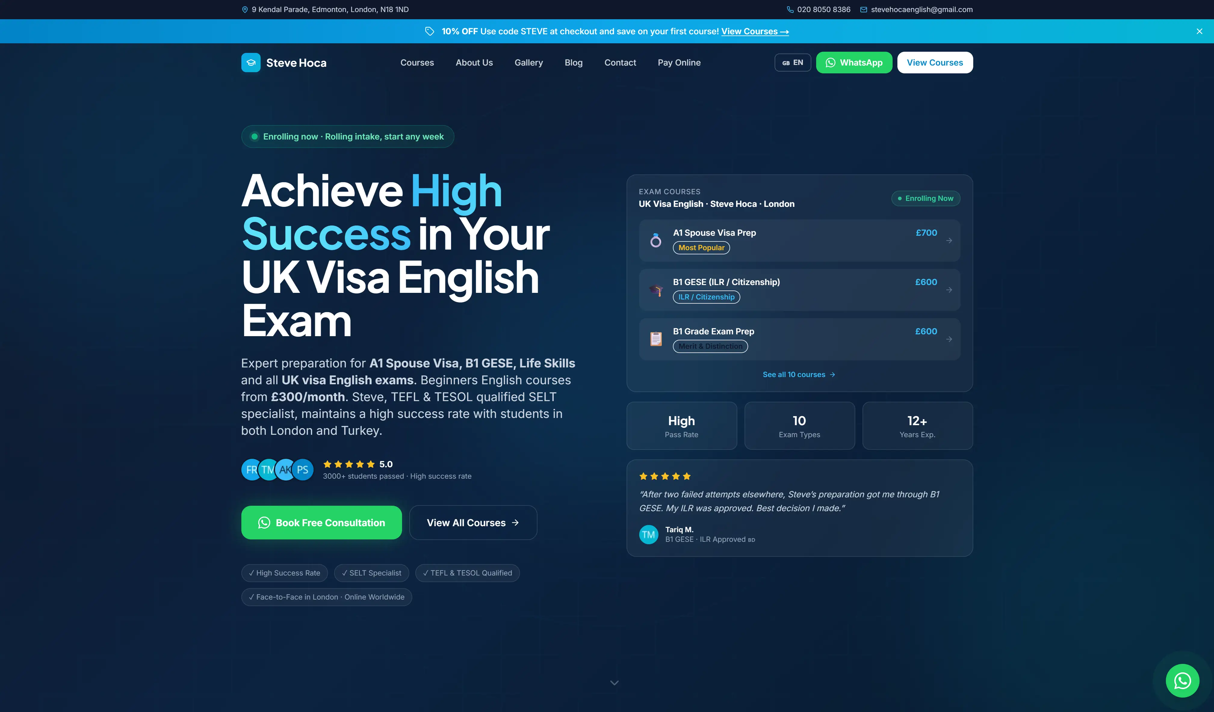 Steve Hoca English — Online Eğitim Platformu